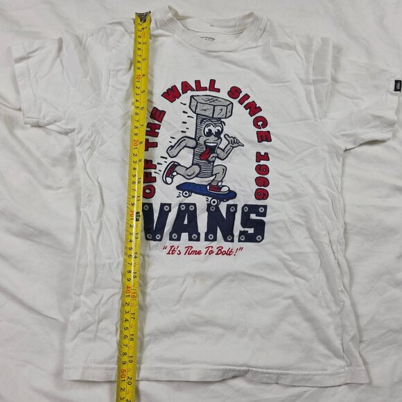 Vans Its Time to Bolt Boys Size Small White Shirt Casual School Walking Outdoors - Picture 8 of 9